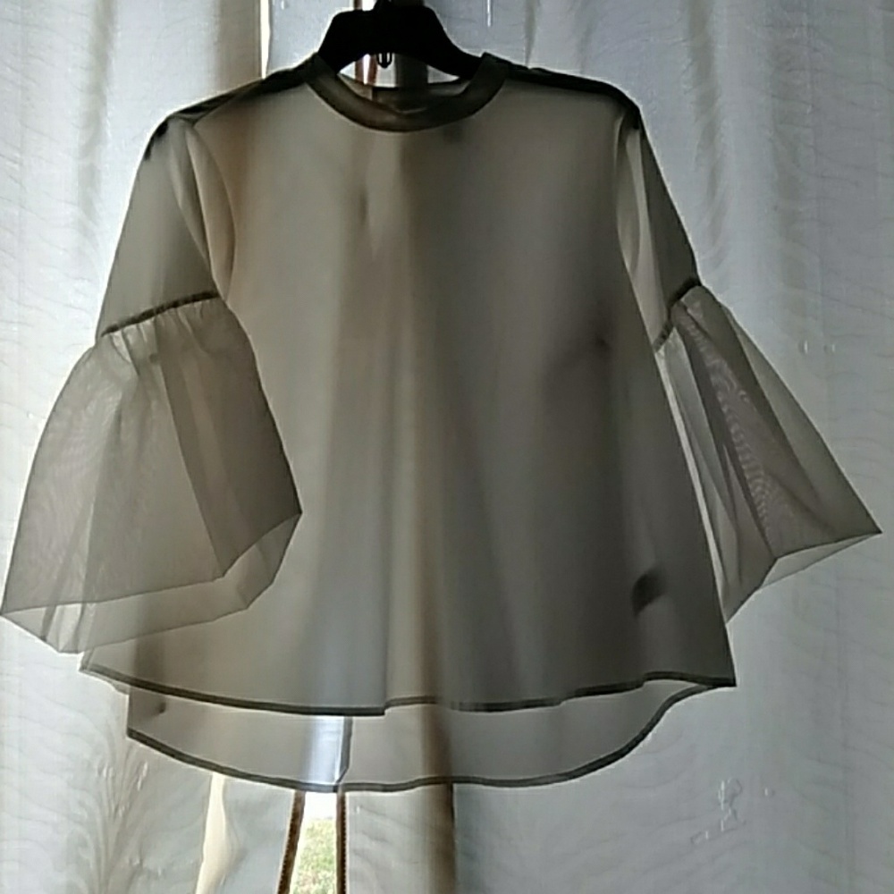 Elegant White Business Top Polyester and Nylon